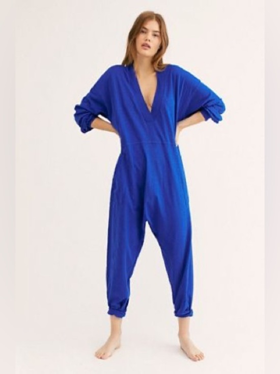 Free People Pants - Free People Just Because Onesie Jumpsuit Blue